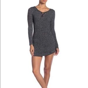 Planet Gold Marbled Knit Sweater Dress